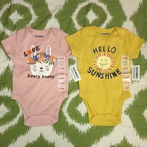 NEW 2 Bodysuits Infant Girl 3-6 Months